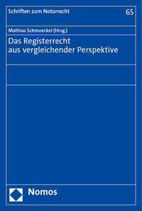 Vorderes Coverbild Das Registerrecht aus vergleichender Perspektive