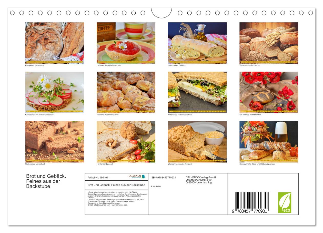 Beispielinhalt (Bild) Brot und Gebäck. Feines aus der Backstube (Wandkalender 2026 DIN A4 quer), CALVENDO Monatskalender