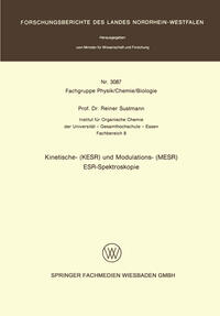 Vorderes Coverbild Kinetische- (KESR) und Modulations- (MESR) ESR — Spektroskopie