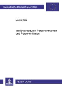 Vorderes Coverbild Irreführung durch Personenmarken und Personenfirmen