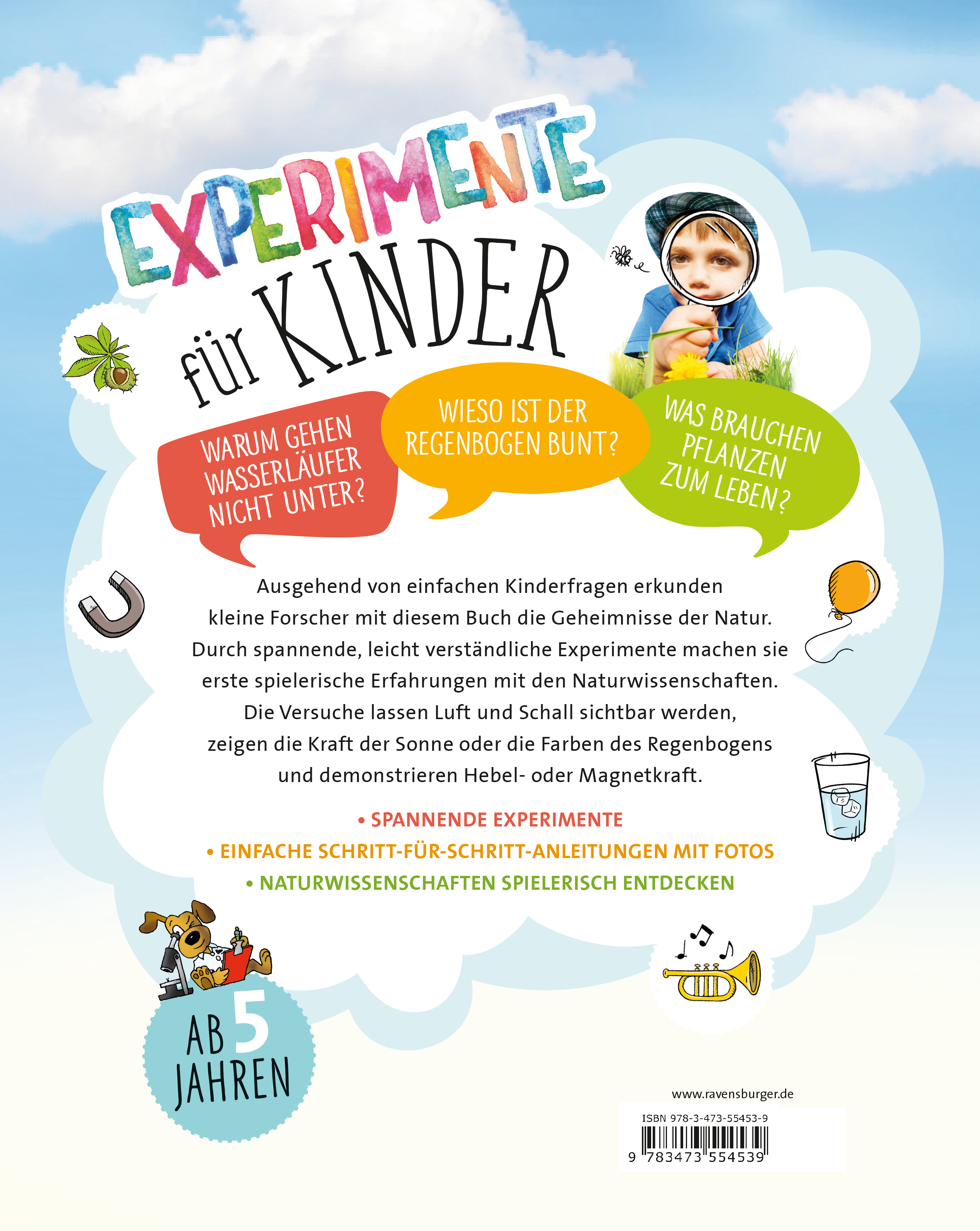 Rückseitencover Experimente für Kinder