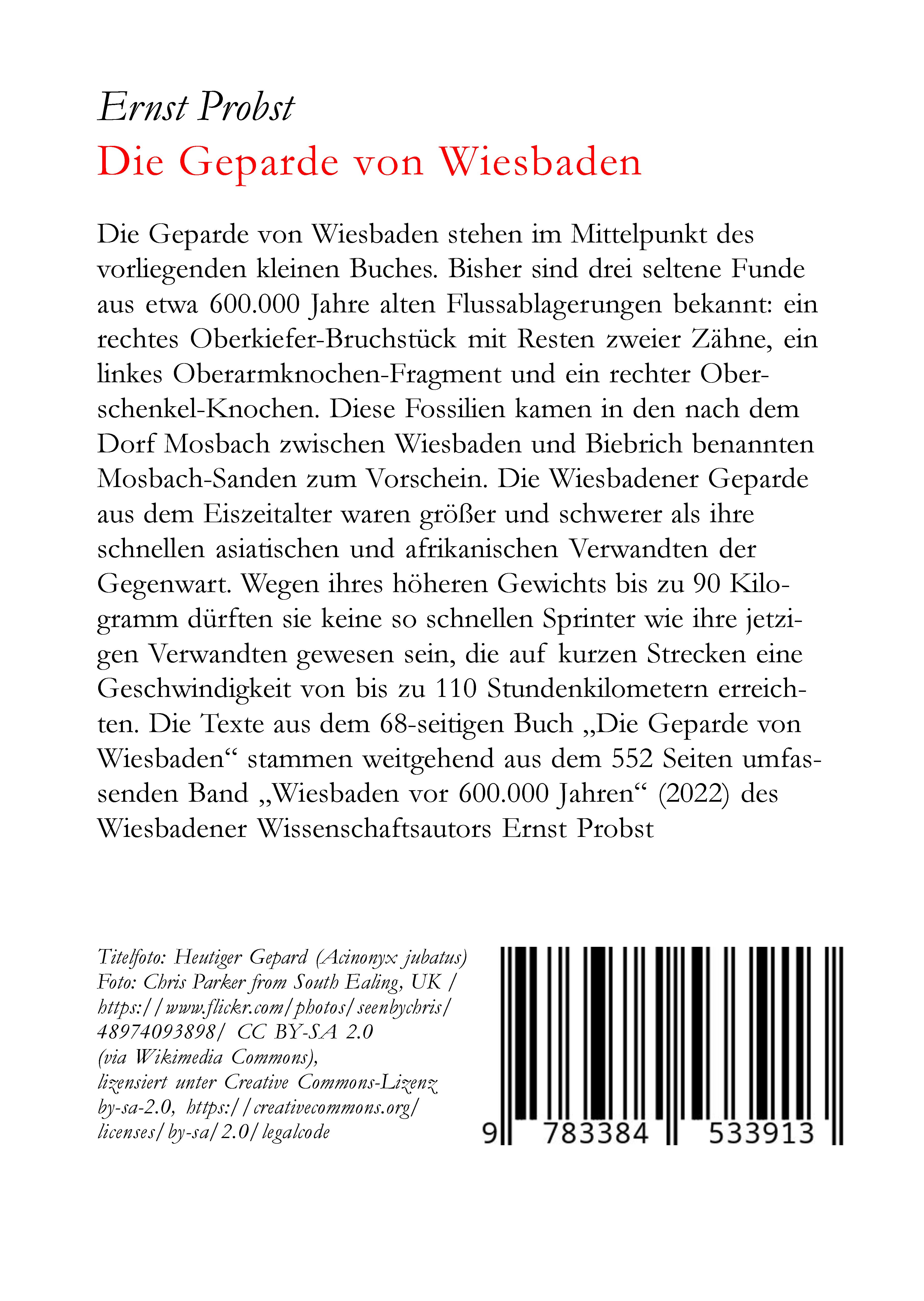 Rückseitencover Die Geparde von Wiesbaden