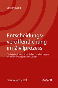 Vorderes Coverbild Entscheidungsveröffentlichung im Zivilprozess
