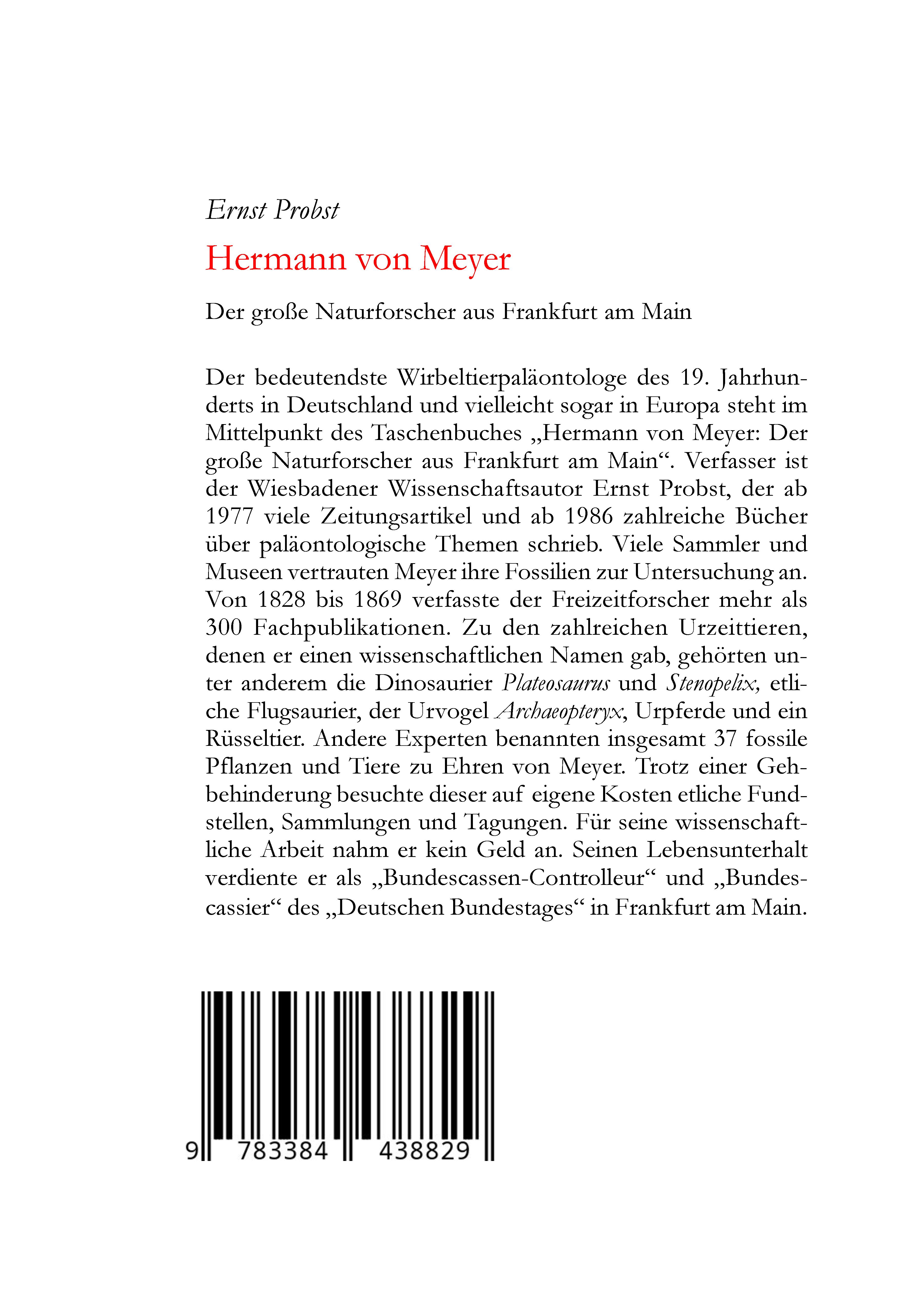 Rückseitencover Hermann von Meyer