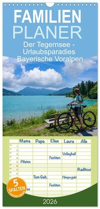 Vorderes Coverbild Familienplaner 2026 - Der Tegernsee - Urlaubsparadies Bayerische Voralpen mit 5 Spalten (Wandkalender, 21 x 45 cm) CALVENDO