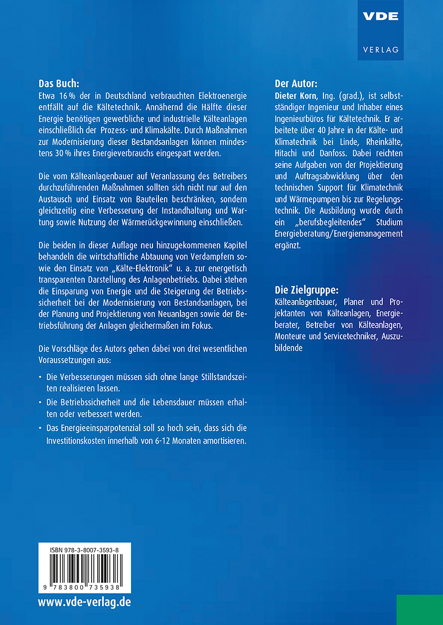 Rückseitencover Effizienter Betrieb von Kälteanlagen