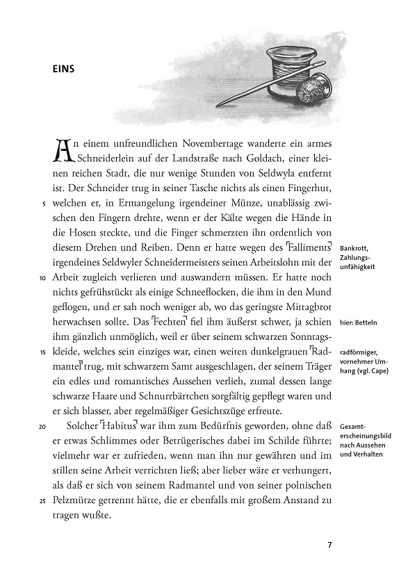 Beispielinhalt (Bild) Kleider machen Leute – Gottfried Keller – Textausgabe