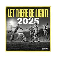 Vorderes Coverbild 11FREUNDE - Let There Be Light! 2025, Fußballstadienkalender im Format 30x30 cm( 30x60cm geöffnet), Sport & Events, Stadionerlebnis