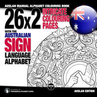 Vorderes Coverbild 26x2 Intricate Colouring Pages with the Australian Sign Language Alphabet