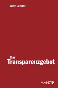 Vorderes Coverbild Das Transparenzgebot