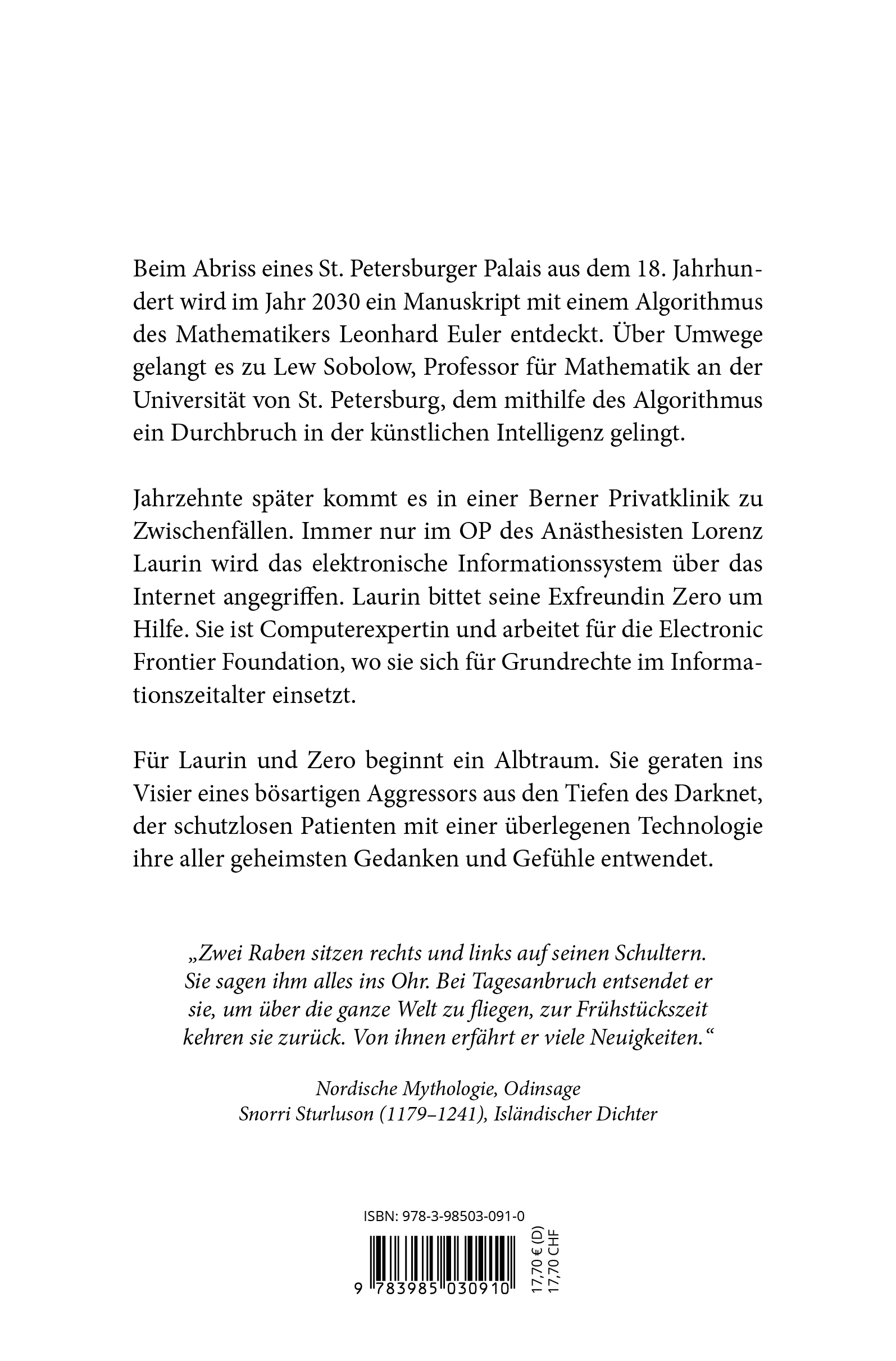 Rückseitencover Der lange Spaziergang des Leonhard Euler