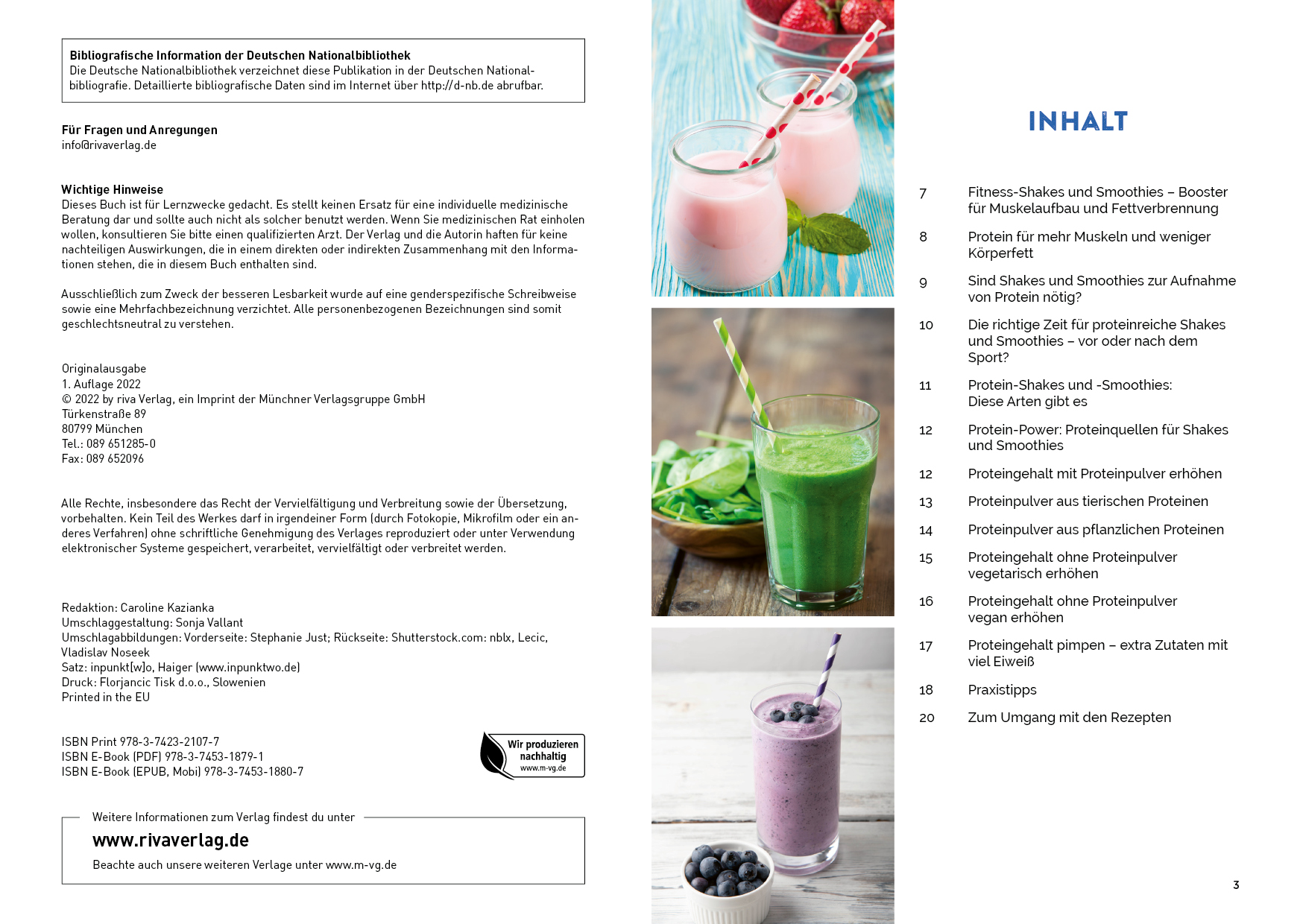 Beispielinhalt (Bild) Fitness-Shakes und -Smoothies