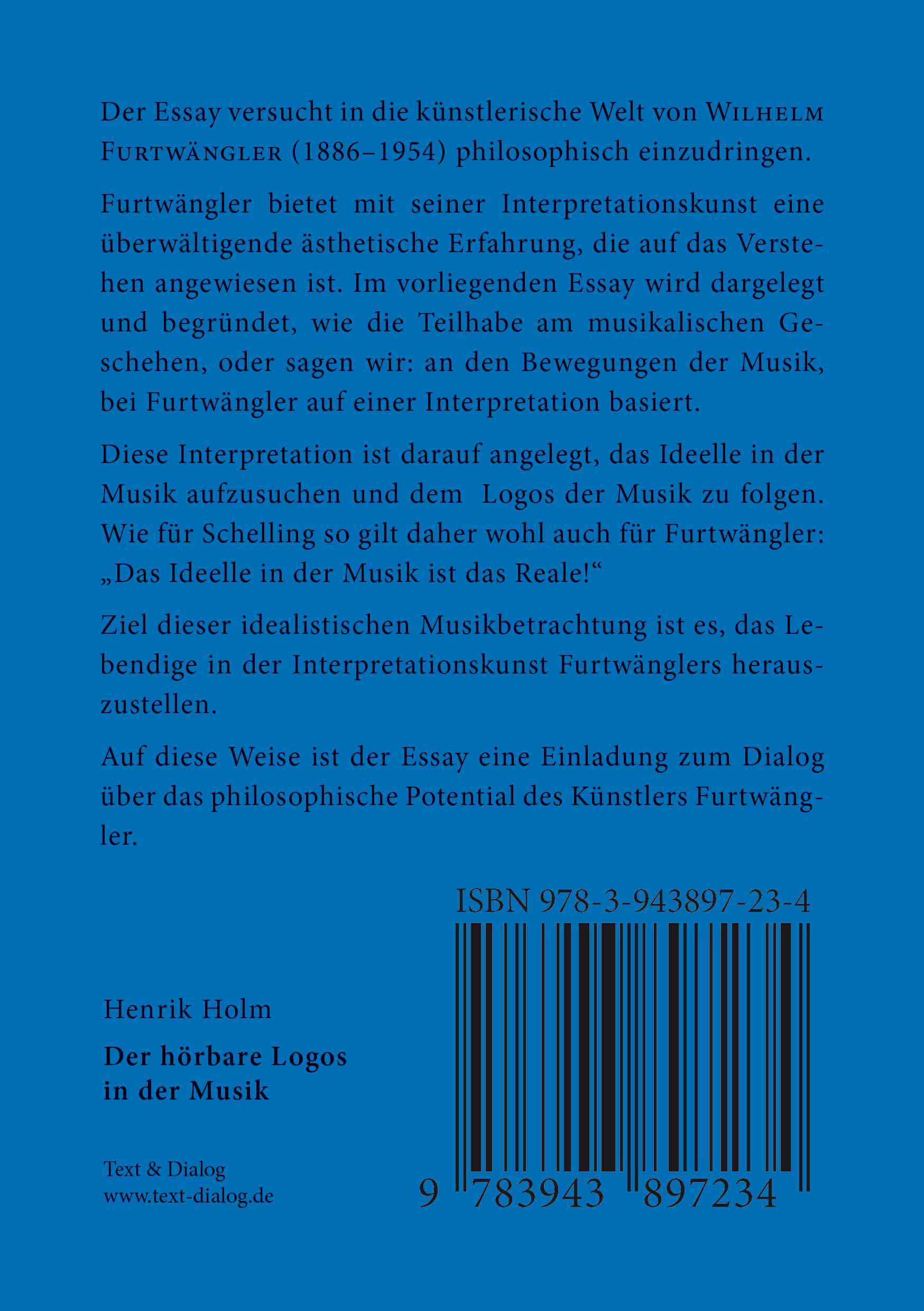 Rückseitencover Der hörbare Logos in der Musik