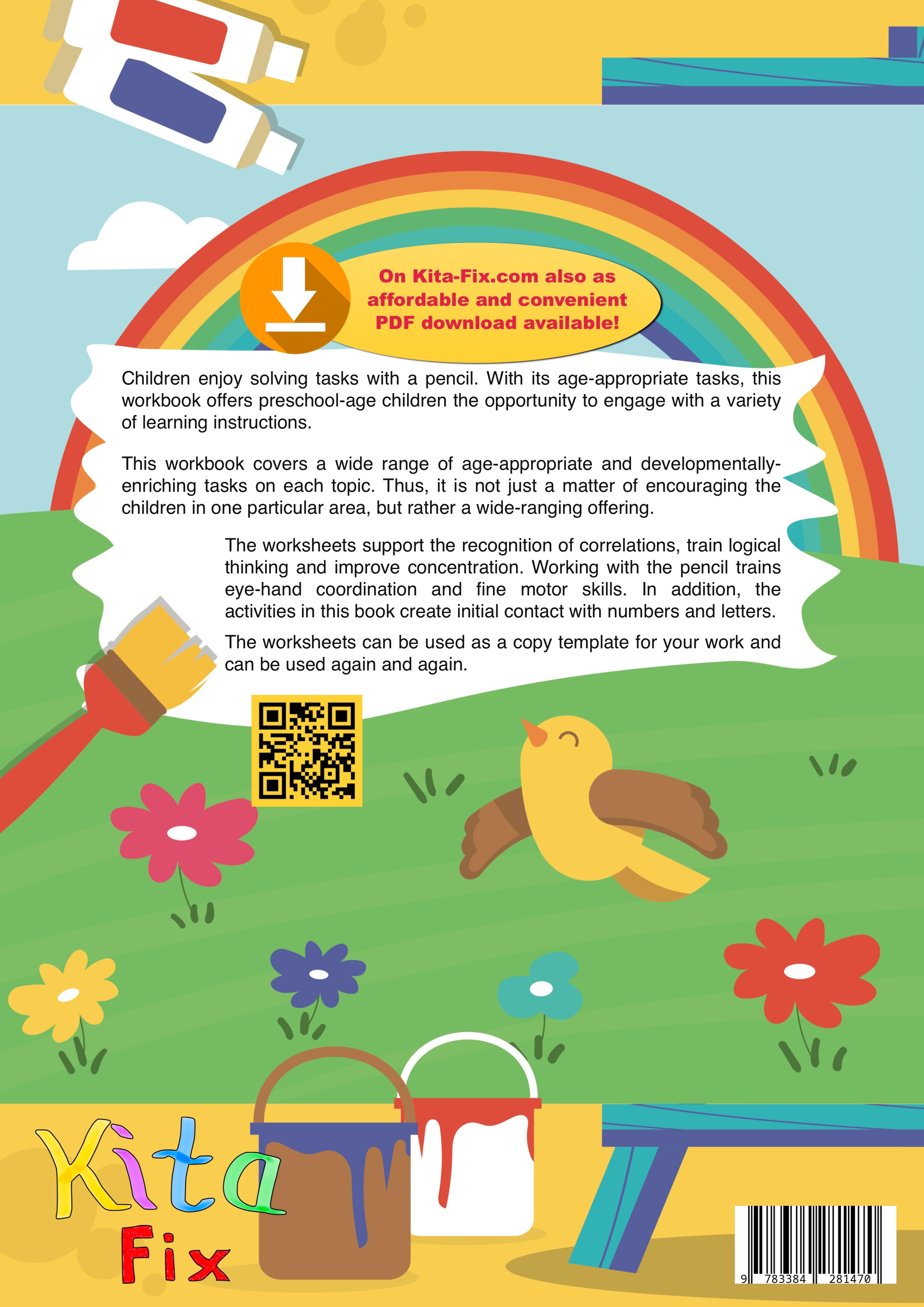 Rückseitencover Workbook My World is colorful with 50 Worksheets