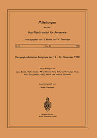 Vorderes Coverbild Die Geophysikalischen Ereignisse des 12. bis 14. November 1960