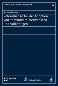 Vorderes Coverbild Reformbedarf bei der Adoption von Stiefkindern, Verwandten und Volljährigen