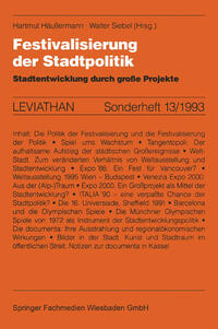 Vorderes Coverbild Festivalisierung der Stadtpolitik