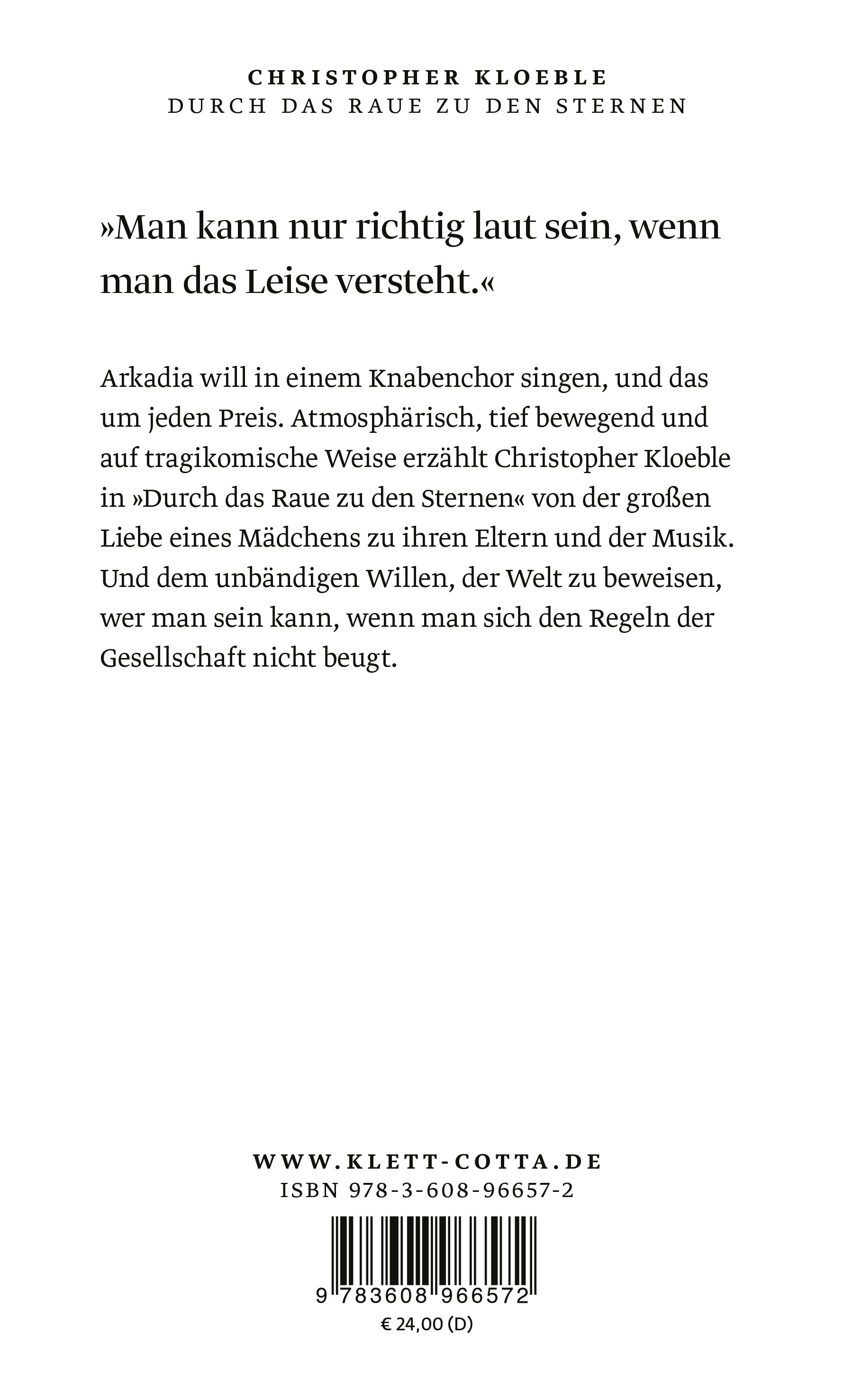 Rückseitencover Durch das Raue zu den Sternen