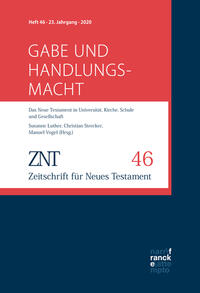 Vorderes Coverbild ZNT - Zeitschrift für Neues Testament 23, 46 (2020)