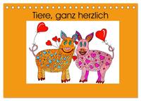 Vorderes Coverbild Tiere, ganz herzlich (Tischkalender 2025 DIN A5 quer), CALVENDO Monatskalender