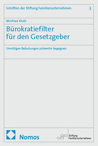 Vorderes Coverbild Bürokratiefilter für den Gesetzgeber