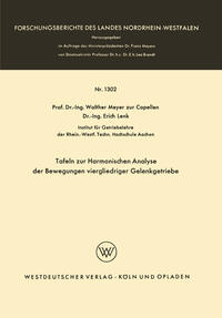 Vorderes Coverbild Tafeln zur Harmonischen Analyse der Bewegungen viergliedriger Gelenkgetriebe