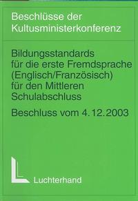Vorderes Coverbild Bildungsstandards für die erste Fremdsprache (Englisch/Französisch) für den Mittleren Bildungsabschluss