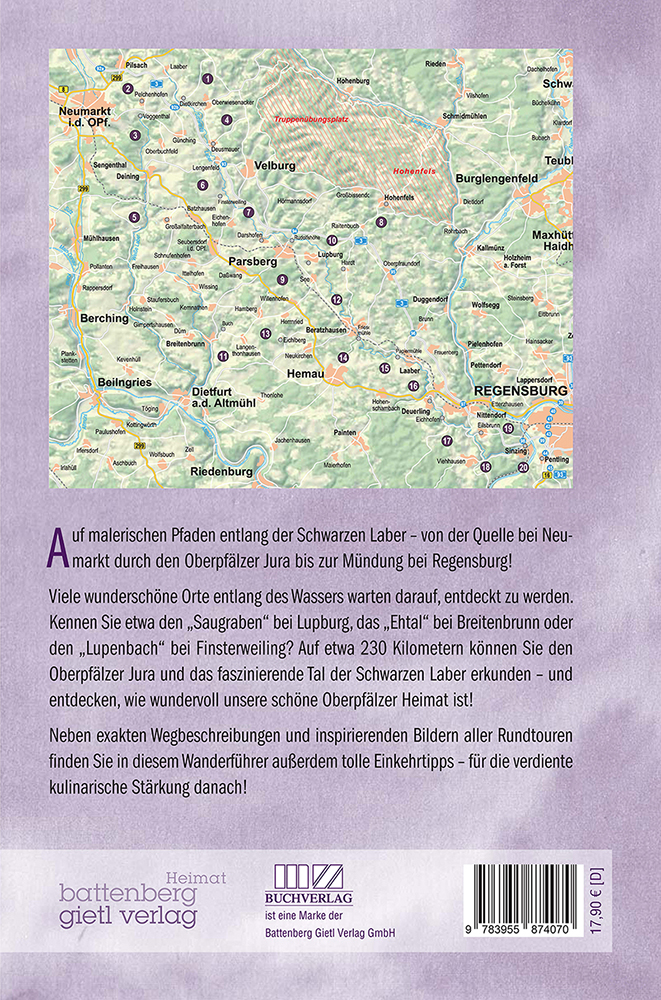 Rückseitencover Wanderführer Oberpfälzer Jura & Tal der Schwarzen Laber