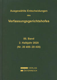 Vorderes Coverbild Ausgewählte Entscheidungen des Verfassungsgerichtshofes