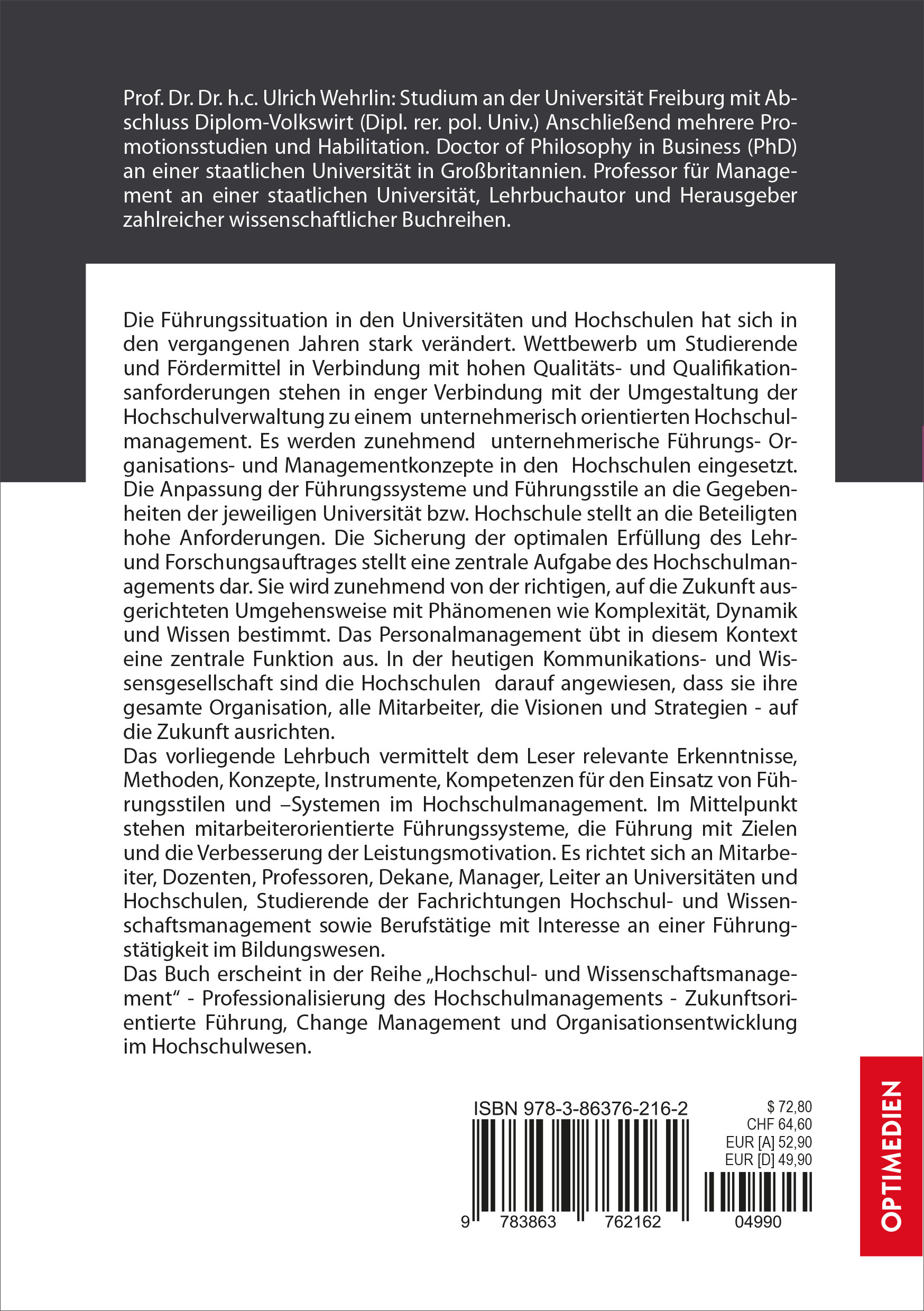 Rückseitencover Führungsstile und -systeme im Hochschulmanagement