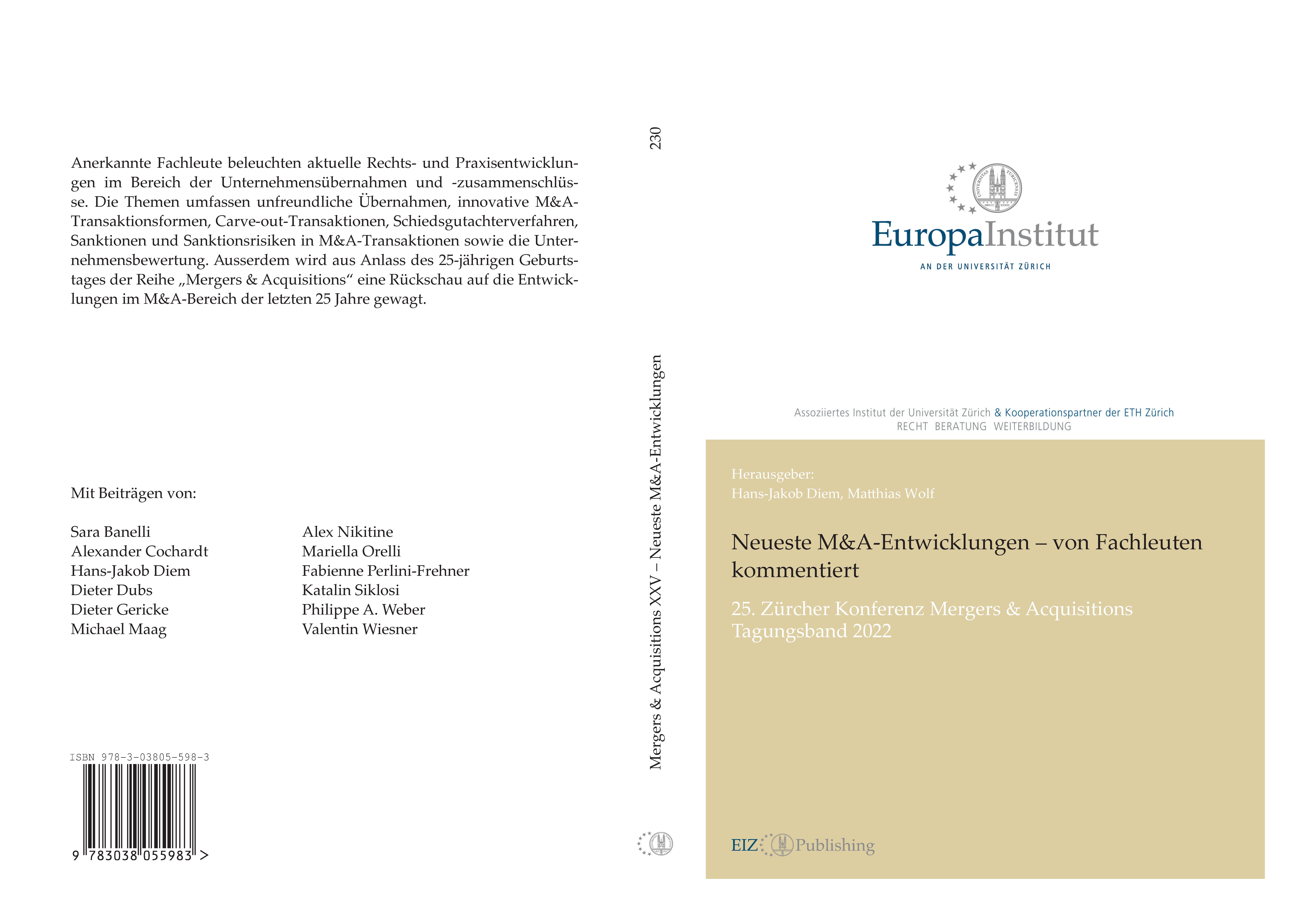 Gesamtes Coverbild Neueste M&A-Entwicklungen - von Fachleuten kommentiert