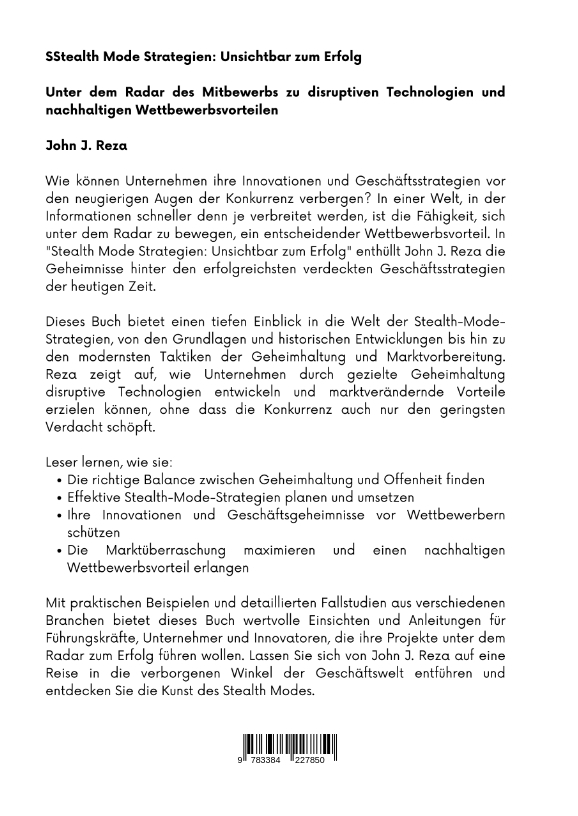 Rückseitencover Stealth Mode Strategien: Unsichtbar zum Erfolg