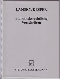 Vorderes Coverbild Bibliotheksrechtliche Vorschriften - Grundwerk