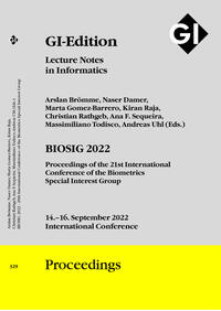 Vorderes Coverbild GI Edition Proceedings Band 329 "BIOSIG 2022"