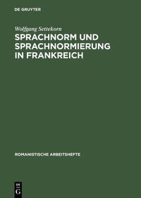 Vorderes Coverbild Sprachnorm und Sprachnormierung in Frankreich