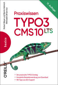 Vorderes Coverbild Praxiswissen TYPO3 CMS 10 LTS