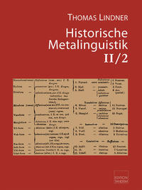 Vorderes Coverbild Historische Metalinguistik Band II/2