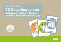 Vorderes Coverbild 50 Coachingkarten Aktivierung, Selbstreflexion, Konzentration im Einzelsetting