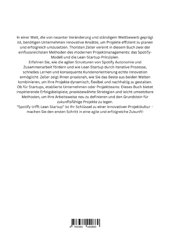Rückseitencover Spotify trifft Lean Startup