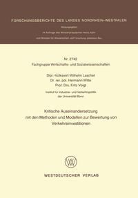 Vorderes Coverbild Kritische Auseinandersetzung mit den Methoden und Modellen zur Bewertung von Verkehrsinvestitionen
