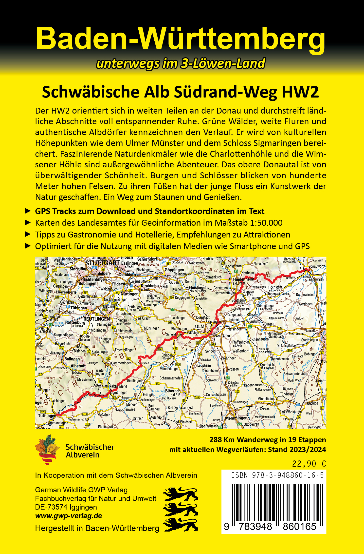 Rückseitencover Schwäbische Alb Südrand-Weg HW2