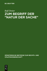 Vorderes Coverbild Zum Begriff der "Natur der Sache"