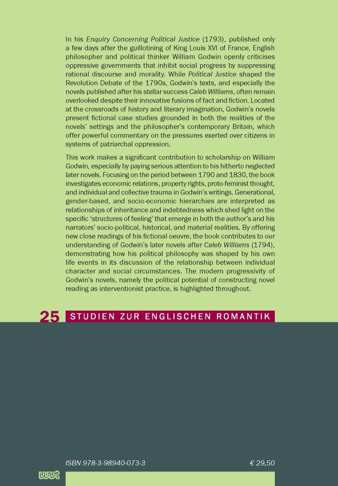 Rückseitencover Inheritance and Indebtedness in William Godwin’s Fictions