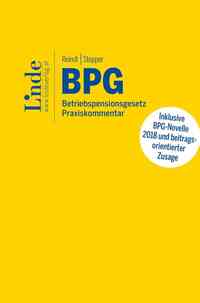 Vorderes Coverbild BPG | Betriebspensionsgesetz