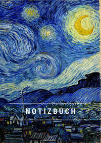 Vorderes Coverbild Notizbuch klein A5 Blanko - Notizheft 44 Seiten 90g/m² - Softcover Vincent van Gogh "Sternennacht" - FSC Papier