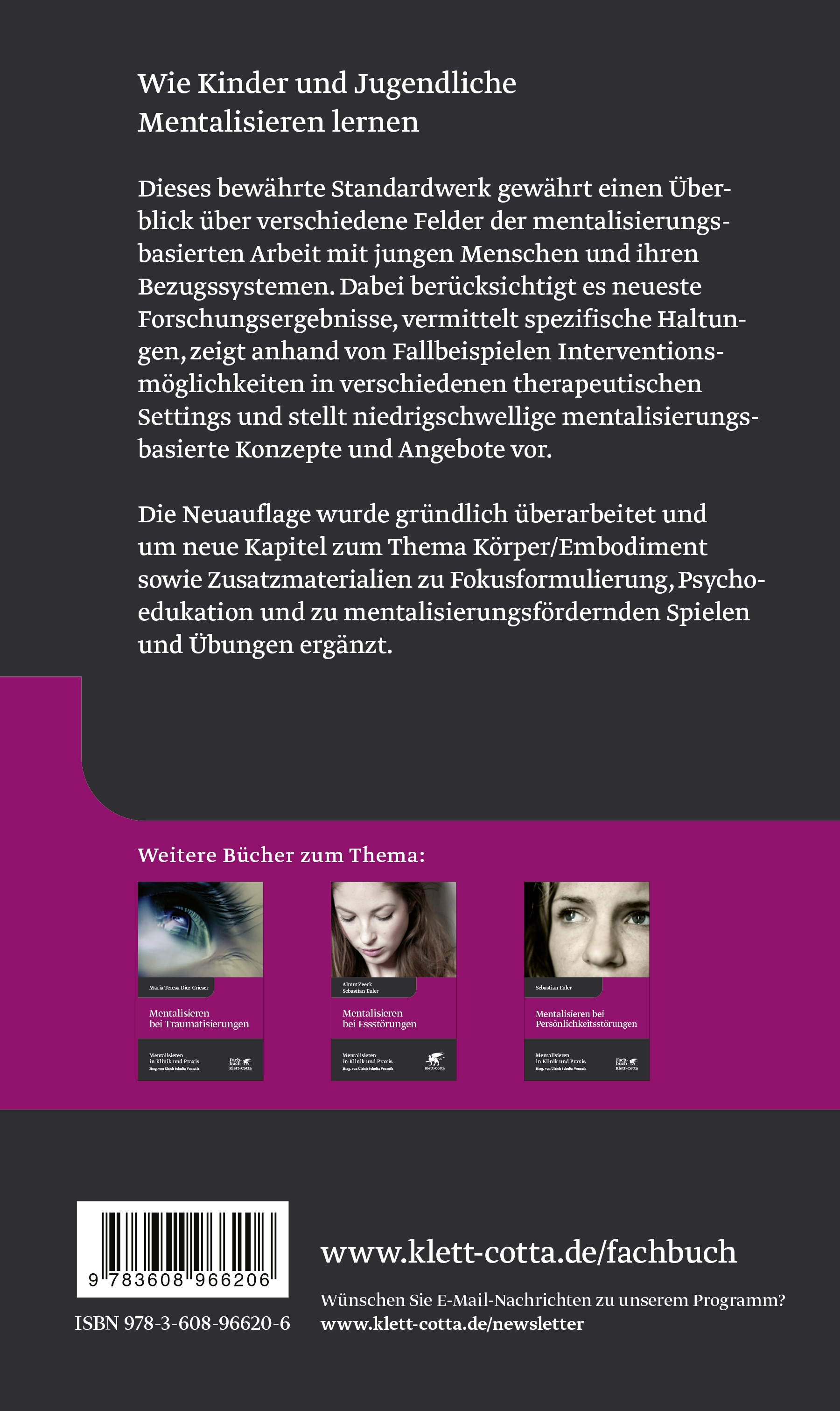 Rückseitencover Mentalisieren mit Kindern und Jugendlichen