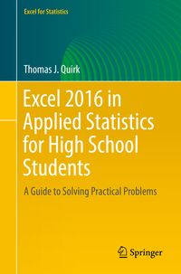Vorderes Coverbild Excel 2016 in Applied Statistics for High School Students