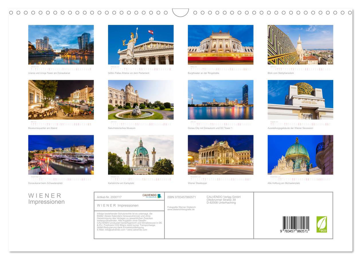 Beispielinhalt (Bild) W I E N E R Impressionen (Wandkalender 2026 DIN A3 quer), CALVENDO Monatskalender