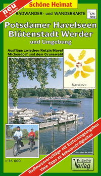 Vorderes Coverbild Radwander- und Wanderkarte Potsdamer Havelseen, Blütenstadt Werder und Umgebung