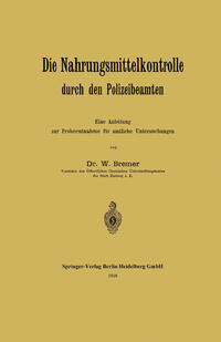 Vorderes Coverbild Die Nahrungsmittelkontrolle durch den Polizeibeamten